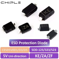 50Pcs ESD Protection Diode CESD5V0D1 CESD5V0D3 CESD5V0D5 5V Uni-direction KE ZA ZF SOD-123 SOD-323 S