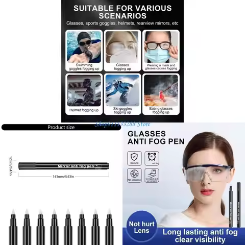 G88D Glasses Anti Fogging Brush Pen Eyeglass Len Anti Fog Pen Glasses Defogger Pen for Swimming Cook