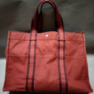 🟥🟪HERMES/愛馬仕/長手提紅色帆布包)🟪🟥