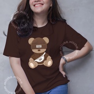 KATUN ID - T-shirt Motif DTF cool brown bear Cotton T-shirt/ Wanita T-shirt/ LatestWanita 2024 T-shi