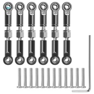 6Pcs Adjustable Metal Linkage Pull Rod Front /Rear Servo Link for  A949 A959 A969 A979 K929 RC Car U