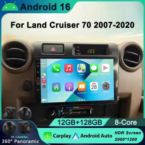 9" For Toyota Pickup Land Cruiser LC 70 79 Series 2007-2020 Android 13 Autoradio Wireless Carplay Mu