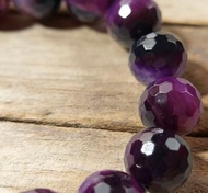 天然紫瑪瑙切面手串珠串紫瑪瑙手鏈禮盒