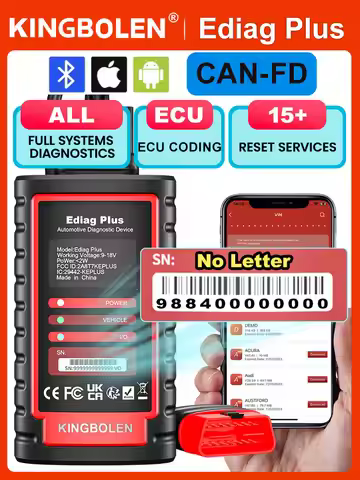 KINGBOLEN EDIAG Plus All System OBD2 Diagnostic Scanner, Intelligent Scan Tool with with CAN-FD Prot
