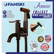 BLK-304569SS BLACK OXIDE FULL SET 304 STAINLESS STEEL TWO WAY TAP BATHROOM FAUCET BIDET SPRAY HOLDER AND FLEXIBLE HOSE