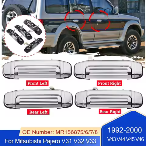 Car Outer Exterior Door Handles Chrome For Mitsubishi Pajero V31 V32 V33 V43 V44 V45 V46 1992-2000 M
