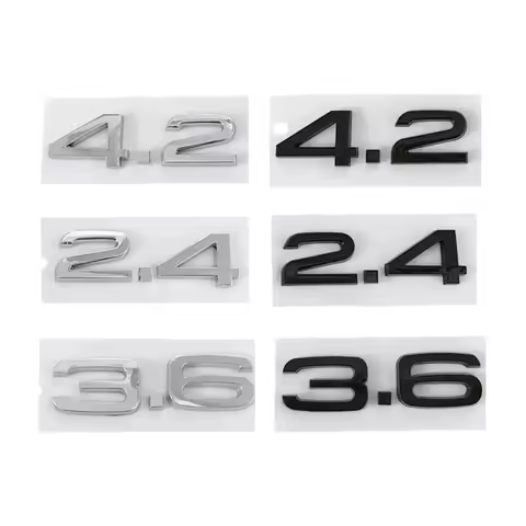 3D ABS Letters Car Styling Rear Trunk Badge 4.2 2.4 3.6 Emblem Logo For A3 A4 A5 A6 A7 A8 Q2 Q3 Q5 Q
