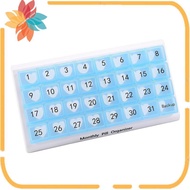 Monthly Pill Organizer 31 Compartments, 1 Per Day, 4 Week Full Month 31 Day Pill Organizer