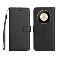 Flip Leather Phone Cover For Huawei Honor X9B X9 B 5G X8B X7B Solid Color Book Stand Magnetic Wallet