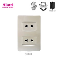 Akari 2 gang 2 pin universal outlet, 250V, 16A