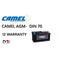 (Installation Provided) CAMEL AGM DIN 70 CAR BATTERY BATERI KERATA