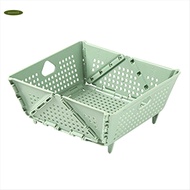 Plastic  Colander - Foldable Drain Basket with Resting Feet - Kitchen Food Strainer - Space-Saving  