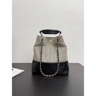 ((Approved by 3 million Fans) Xiaoxiang 25a Suede Bag Bucket Bag Original Factory Suede Gold-Plated 