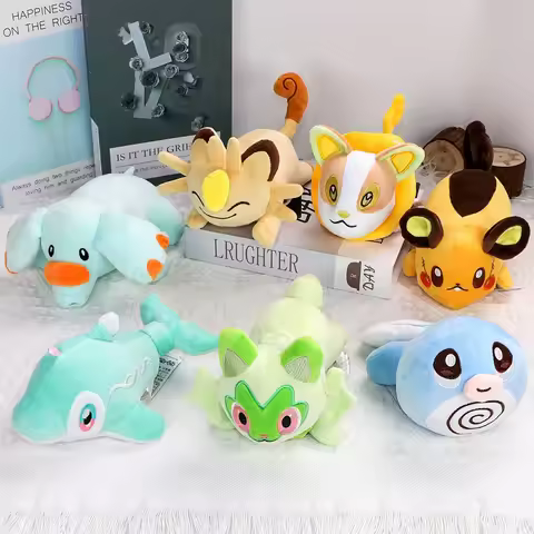 Pokemon Plush Toys Meowth Phanpy Dedenne Sprigatito Finizen Poliwag Gengar Sthffed Quaxly Riolu Litw