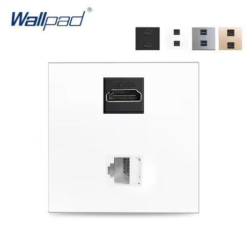 HDMI and Data CAT6 Socket Function Key For Module Only 52*52mm Wallpad HDMI Internet RJ45 Wall Socke