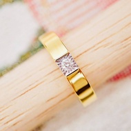 [ 📌พร้อมส่ง ] แหวนเพชรแท้ 💎 เพชรเบลเยี่ยมคัต น้ำ100 ทองคำแท้9K (ทอง37.5%) ขายได้ มีการ์ดรับประกัน [9KPRB225]