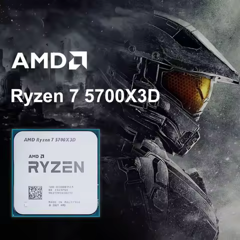 AMD New R7 5700X3D CPU 8 Core 16 Thread 4.1 GHz Base Frequency 3.0 GHz AM4 Slot Desktop Gaming pc