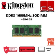 Kingston DDR3-1600Mhz SODIMM Laptop RAM - 4GB/8GB