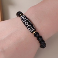 Dzi Bead Bracelet Obsidian Agate Couple Bracelet