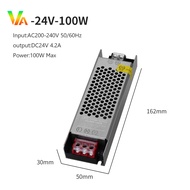 หม้อแปลง LED แหล่งจ่ายไฟ บางมาก DC12V 24V 48V หม้อแปลงไฟฟ้า 60W 100W 200W 300W 400WAC190-240V Driver