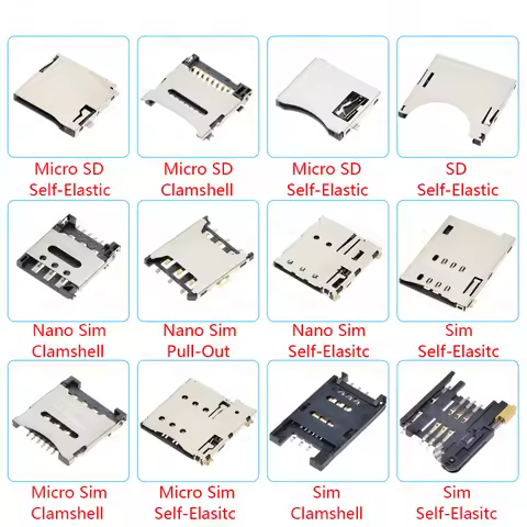 2/5/10Pcs Mini/Micro/Nano SD/Sim Card Holder 6/7/8/9/10Pin Sim Slot Socket Connector Push/Self-Elast