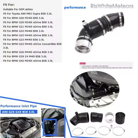 Silicone Turbo Inlet Hose BW5806 For A90 MKV Supra BMW G20 G21 G22 M240i M340i G23 G26 M440i xDrive 