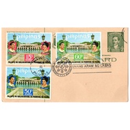 1973 2c Green Rizal Postcard First Day Issued Stamps 3 Value Set Malacañang Presidential Palace