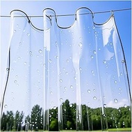 Clear Tarpaulin Waterproof Heavy Duty with Eyelets, 0.3MM Transparent PVC Weatherproof Tarp, Outdoor
