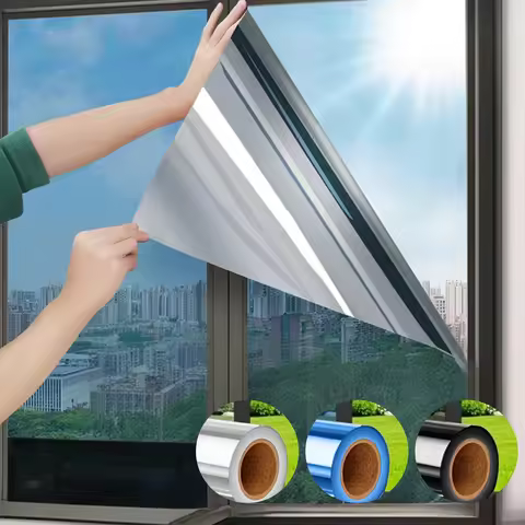 One Way Mirror Window Film Household Windows Balconies Privacy Blackout Protection Sun Protection Wi