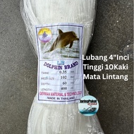 035MM X 102MM (4" Inci) X 60MD X 400ML Jaring Ikan / Mata Lintang / Warna Putih / Isi Kosong / KKF /