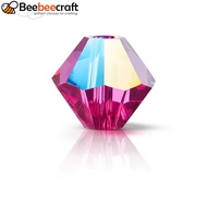 24pcs Preciosareg Beads Czech Bicone  70350 201 Fuchsia Glitter 3mm Hole: 0.8mm