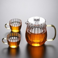 White Life Thickened Heat-Resistant Glass Teapot Tea Water Separation Filter Tea Maker Petal Teapot 