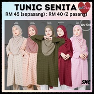LUVLA TUNIC BLOUSE MUSLIMAH IRONLESS PLUSSIZE 3XL 5XL BATWING EMBROIDERY LOVE SULAM
