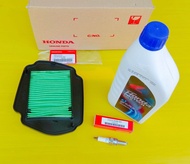 ชุดไส้กรองอากาศหัวเทียนน้ำมันเครื่องMA10w-30ฝาน้ำเงิน 0.8ลิตรแท้HONDA MSX Groom อะไหล่แท้ศูนย์HONDA(