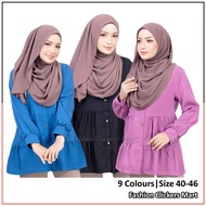 FC Mart - Women Collar Blouse / Blouse Muslimah Butang / Button Fashion Top / Blause Wanita Berkolar / Baju Perempuan