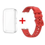 Dây đeo silicon cho ban nhạc huawei Band 10 Nắp bảo vệ màn hình Vòng đeo tay cao su khóa từ tính cho