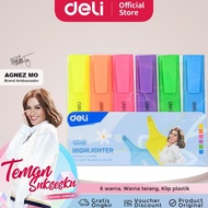 [Deli X Agnez Mo] Deli Highlighter Marker/ Contains 6 Bright Colors Cu348