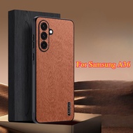 Leather Shockproof Phone Case For Samsung Galaxy A36 A 36 SamsungA36 5G Solid Color Anti fall Casing
