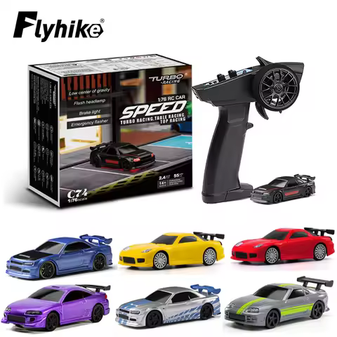 Turbo Racing 1:76 C64 C73 C72 C74 Drift Remote Control Car With Gyro Radio Full Proportional RC Toys