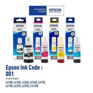 Epson 001 Ink Bottle Original Cartridge EPSON L4260 L4150 L6160 L6190 L14150 L6370 L6170 L6390 L4360