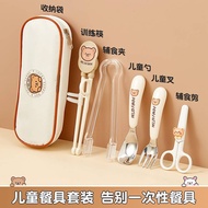 Cartoon Tableware Set Children Portable Eating Spoon Baby Learn Cartoon Tableware Set Children Porta