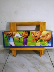 meja belajar lipat kayu karakter upin ipin/MIXUE BIRU