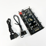 CX FUTRUE Dual 8-Way Interface Chassis Cooling Fan Hub STAT And 5V 3PIN ARGB&8+12V 4PIN PWM&8 Interf