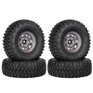 4Pcs 1.55 Metal Beadlock Wheel Rims Tires Set For 1/10 Rc