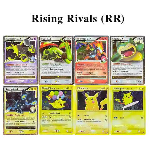 PKM Proxy Cards Rising Rivals (RR) Flying Pikachu Snorlax Alakazam E4 Flygon Infernape E4 Luxray Bat