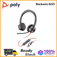 Original Poly Blackwire 8225 Stereo Microsoft Teams Certified USB-C Headset +USB-C/A Adapter