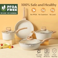 Carote Same Style Non Stick Frying Pan kitchen cookware set 7 pieces pan wok pot panInduction Gas st