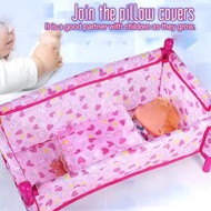 Simulation Newborn Baby Toddler Fun Play Pretend Furniture Bed Model Crib Artificial Toy C9h6
