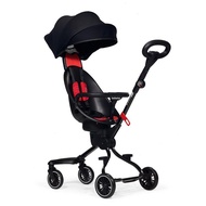 [V5-B] BAOBAOHAO Baby Stroller Two Way Push with Removable Canopy Safety Handrail Portable Lightweight Foldable Baby Wal
