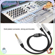 MOILYGOODSG 6.35mm Male to 6.35mm 3.5mm Female, Plug and Play 0.5m / 1.6ft 1 Split in 2 Sound Cable,